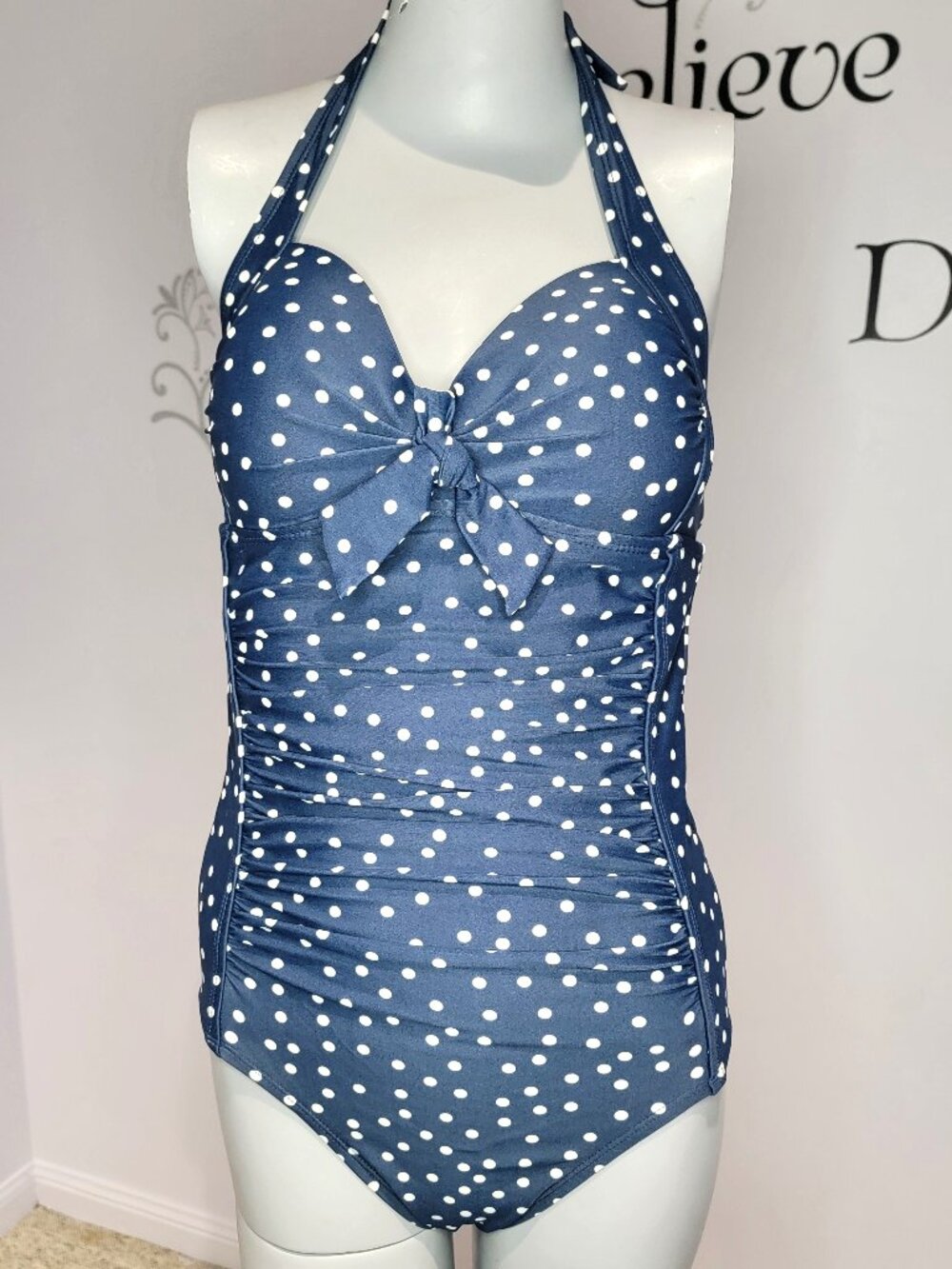 Merona Polka Dot One-Piece Swimsuit Size S Long